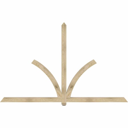 Ekena Millwork Redmond Rough Sawn Timber Gable Bracket, Douglas Fir, 108"W x 68"H x 4"D x 4"F, 15/12 Pitch GBW108X68X0404RED00RDF